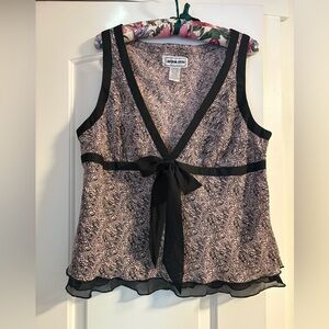California Krush Floral y2k babydoll top size XL pink and black